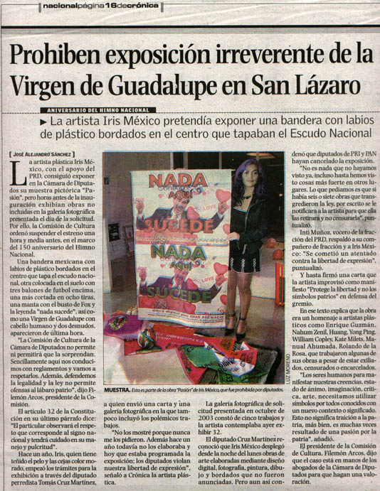 Irreverent exhibition of the Virgin of Guadalupe is prohibited in San Lázaro